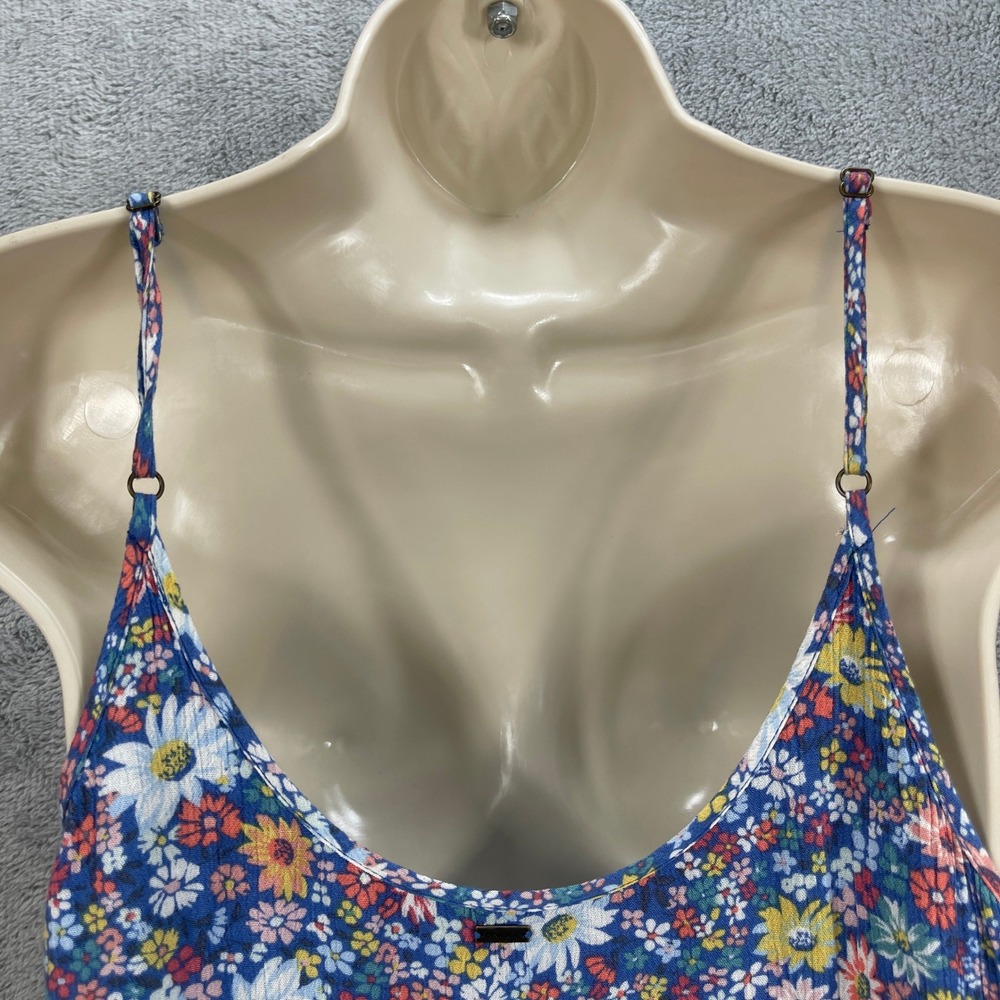 O'Neill Dress Women XS Blue Hollis Ditsy Floral Mini Spaghetti Strap Ruffle Hem - Picture 7 of 13